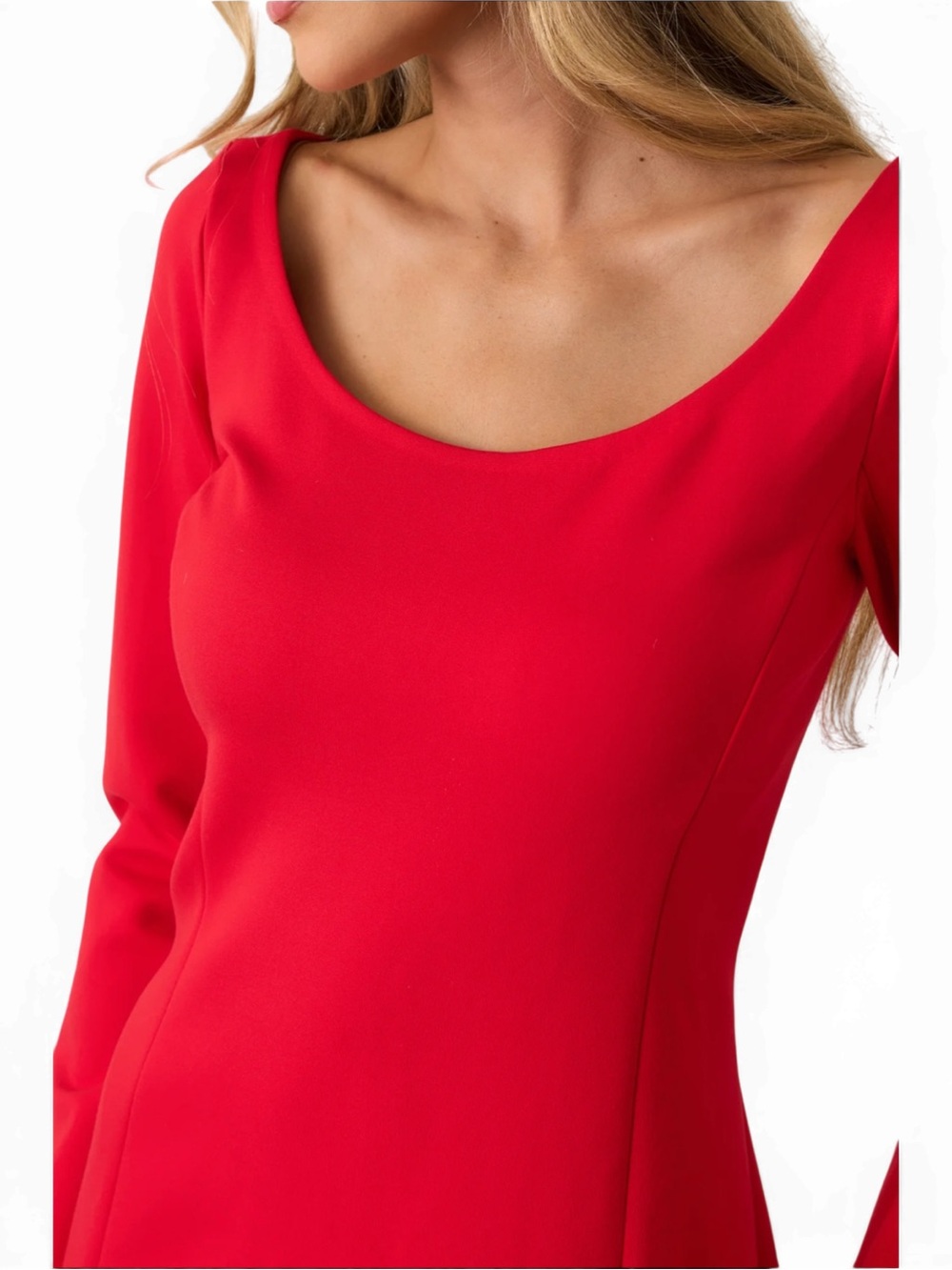 SPANX Red Ponte Long Sleeve Mini Dress NWT Medium - Picture 8 of 11